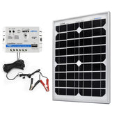 ACOPower 20 W 12 V Solarladegerät-Set, 5 A Laderegler mit Krokodilklemmen