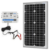 ACOPower 30 W 12 V Solarladegerät-Set, 5 A Laderegler mit Krokodilklemmen