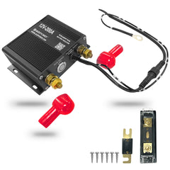 ACOPOWER Dual-Batterie-Isolator-Set, 12 V, 200 Ampere, spannungsempfindlich, komplett, VSR-Doppelbatterie, intelligentes automatisches Ladegerät, passend für SUV, Marine, Auto, UTV, ATV, Wohnmobil, Boot, Wohnmobil, LKW
