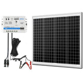 ACOPOWER 50 W 12 V Solarladegerät-Set, 5 A Laderegler mit Krokodilklemmen