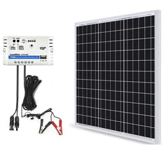 ACOPOWER 50 W 12 V Solarladegerät-Set, 10 A Laderegler mit Krokodilklemmen