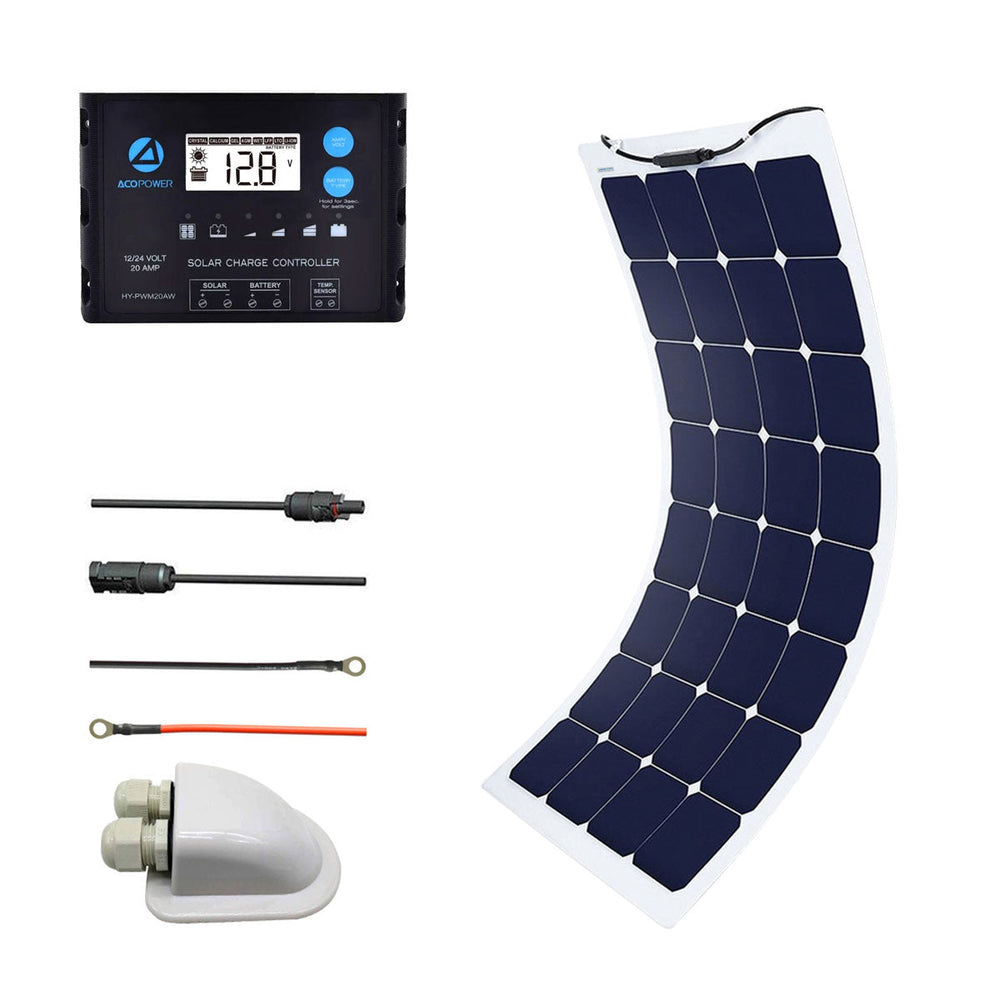 ACOPOWER Flexibles Solarpanel-Kit + MPPT/PWM-Laderegler 