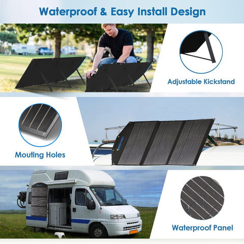 ACOPower Hocheffizienter 90-W-Koffer mit dreifach faltbarem Solarpanel-Kit