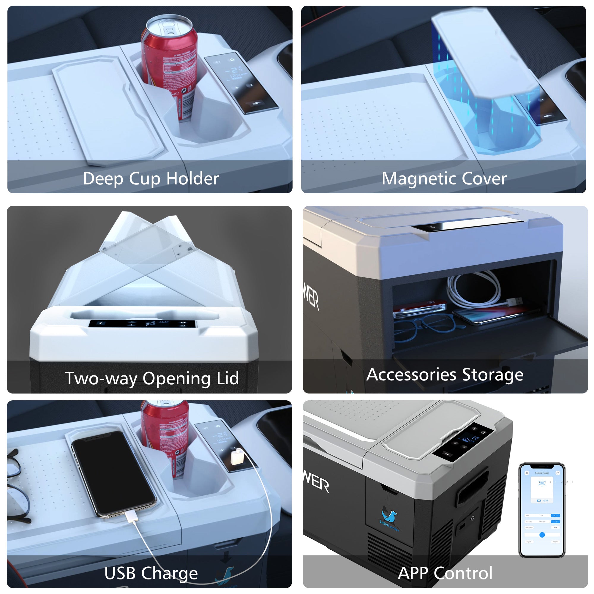 LiONCooler Mini-Kühl-/Gefrierkombination mit Solarbetrieb fürs Auto, 19 Quarts
