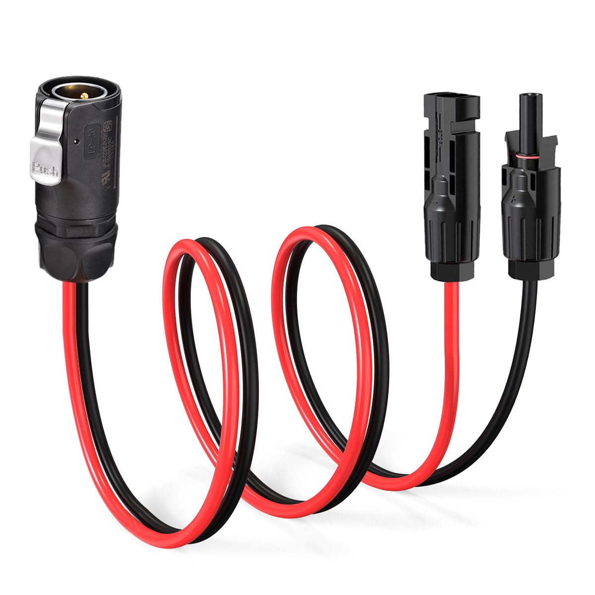 ACOPOWER HY-AS-MC 2-poliger industrieller Rundsteckverbinder für Solarpanel-Kabeladapter, schwarz 