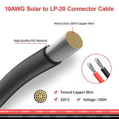 ACOPOWER HY-AS-MC 2-poliger industrieller Rundsteckverbinder für Solarpanel-Kabeladapter, schwarz 