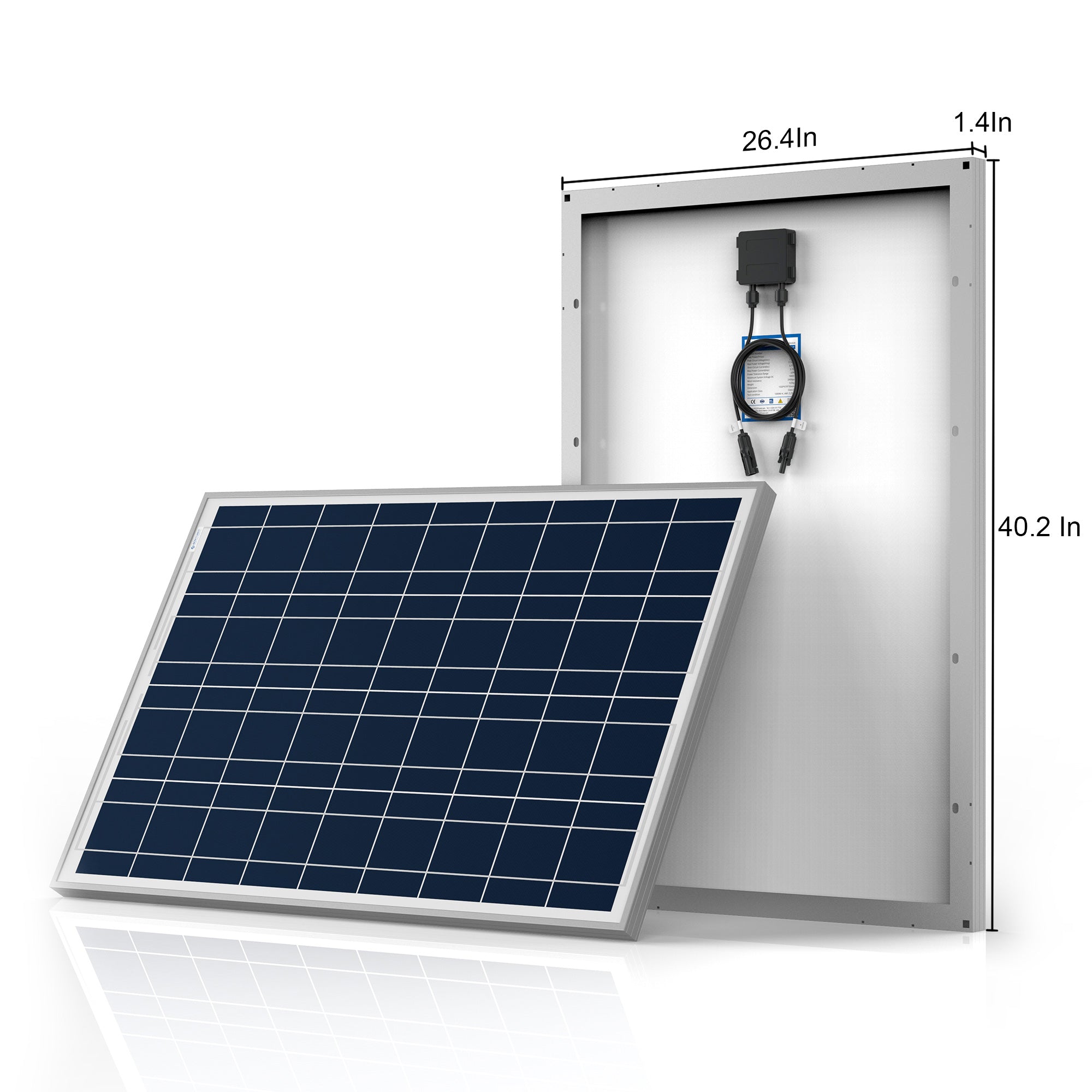 ACOPower 100 W polykristallines Solarpanel zum Laden von 12-Volt-Batterien