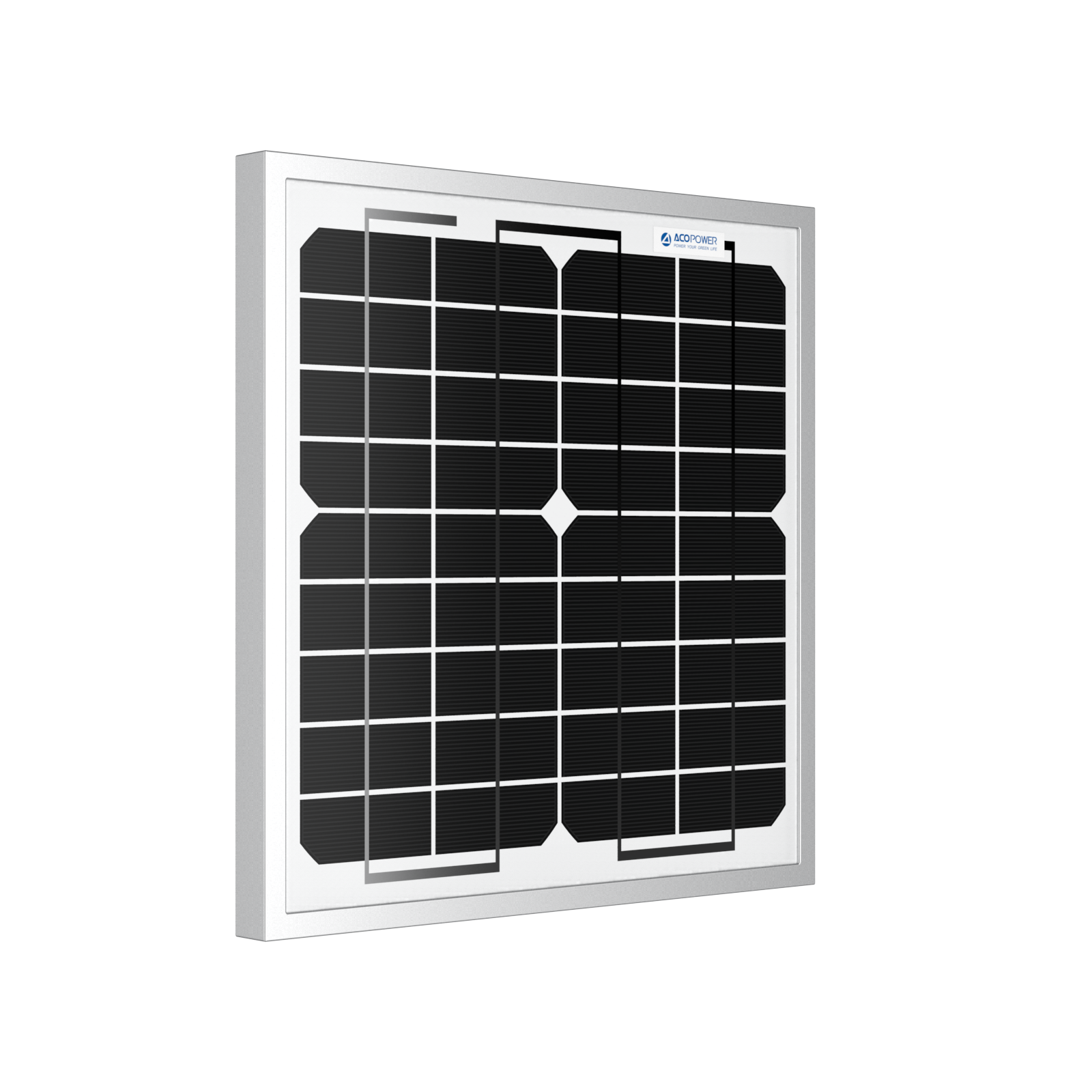 ACOPower 10-W-Mono-Solarpanel zum Aufladen der 12-V-Batterie für Wohnmobile, Boote, netzunabhängig