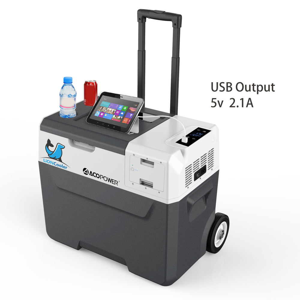 LionCooler X40A Tragbarer Solar-Kühlschrank mit Gefrierfach, 42 Quarts, gebraucht wie neu 