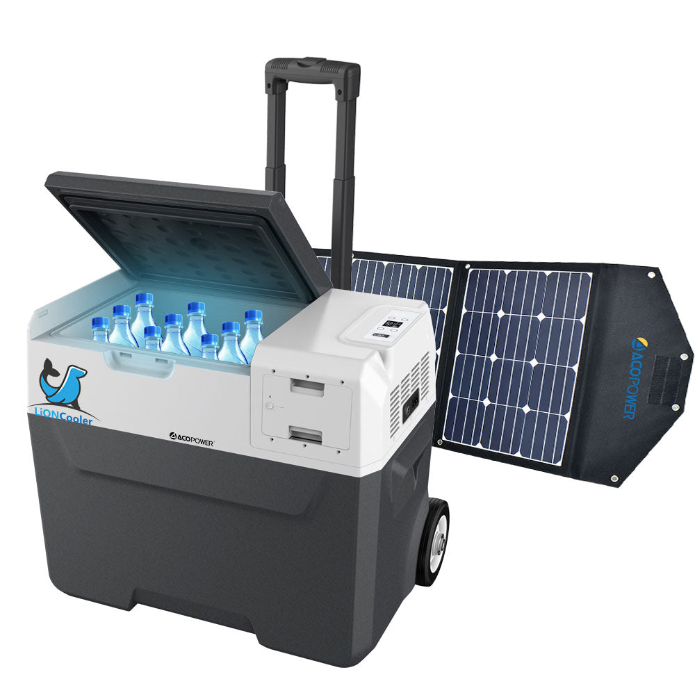 LiONCooler Combo, X40A tragbarer Solar-Kühl-/Gefrierschrank (42 Quarts) und 90-W-Solarpanel
