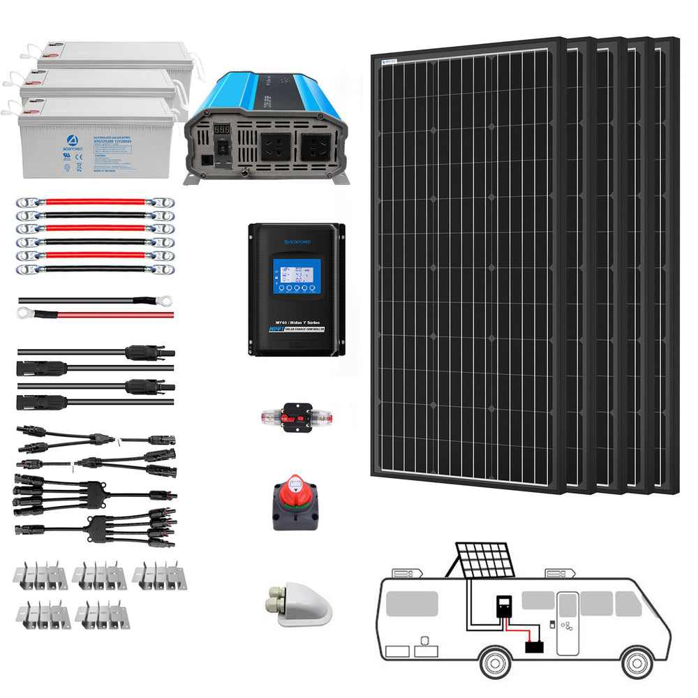 ACOPOWER 500W Mono-Wohnmobil-Solarsystem