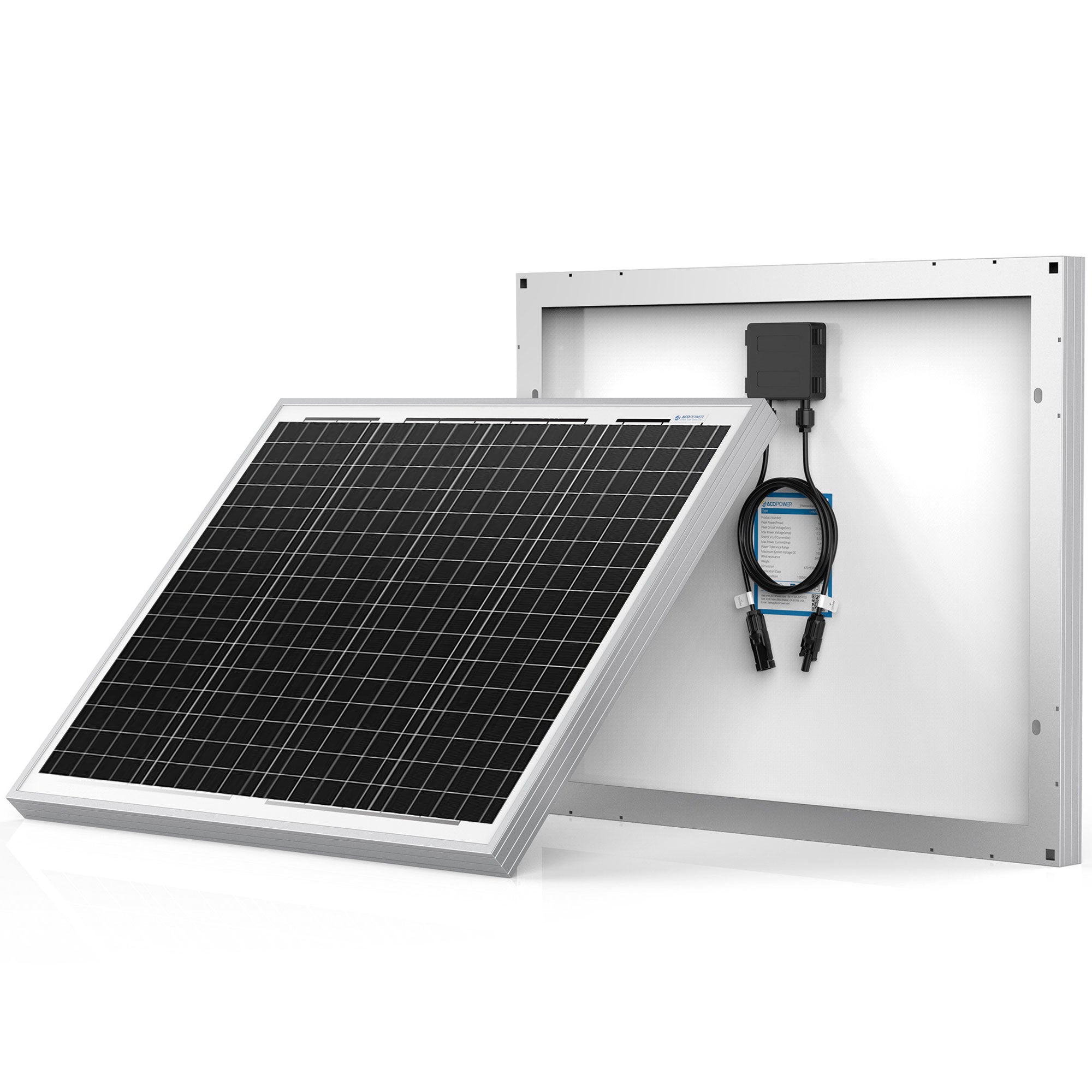 ACOPower 50-W-Mono-Solarpanel zum Laden von 12-V-Batterien