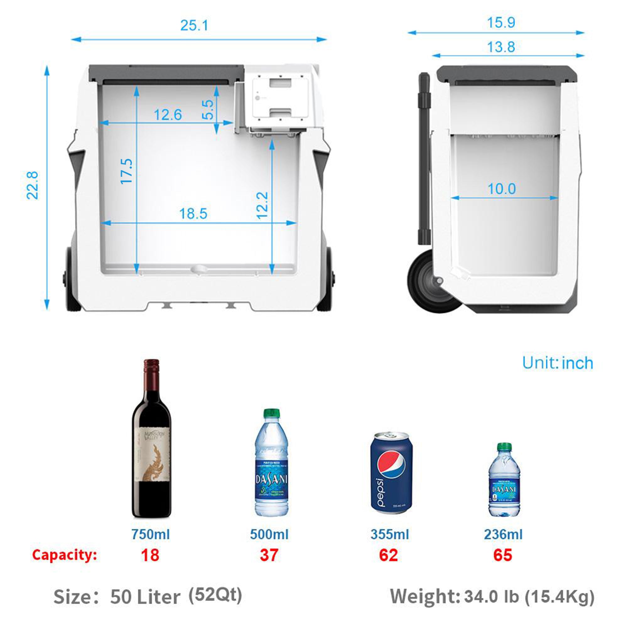 LionCooler X50A Tragbarer Kühlschrank mit Gefrierfach, 52 Quart Fassungsvermögen, gebraucht wie neu