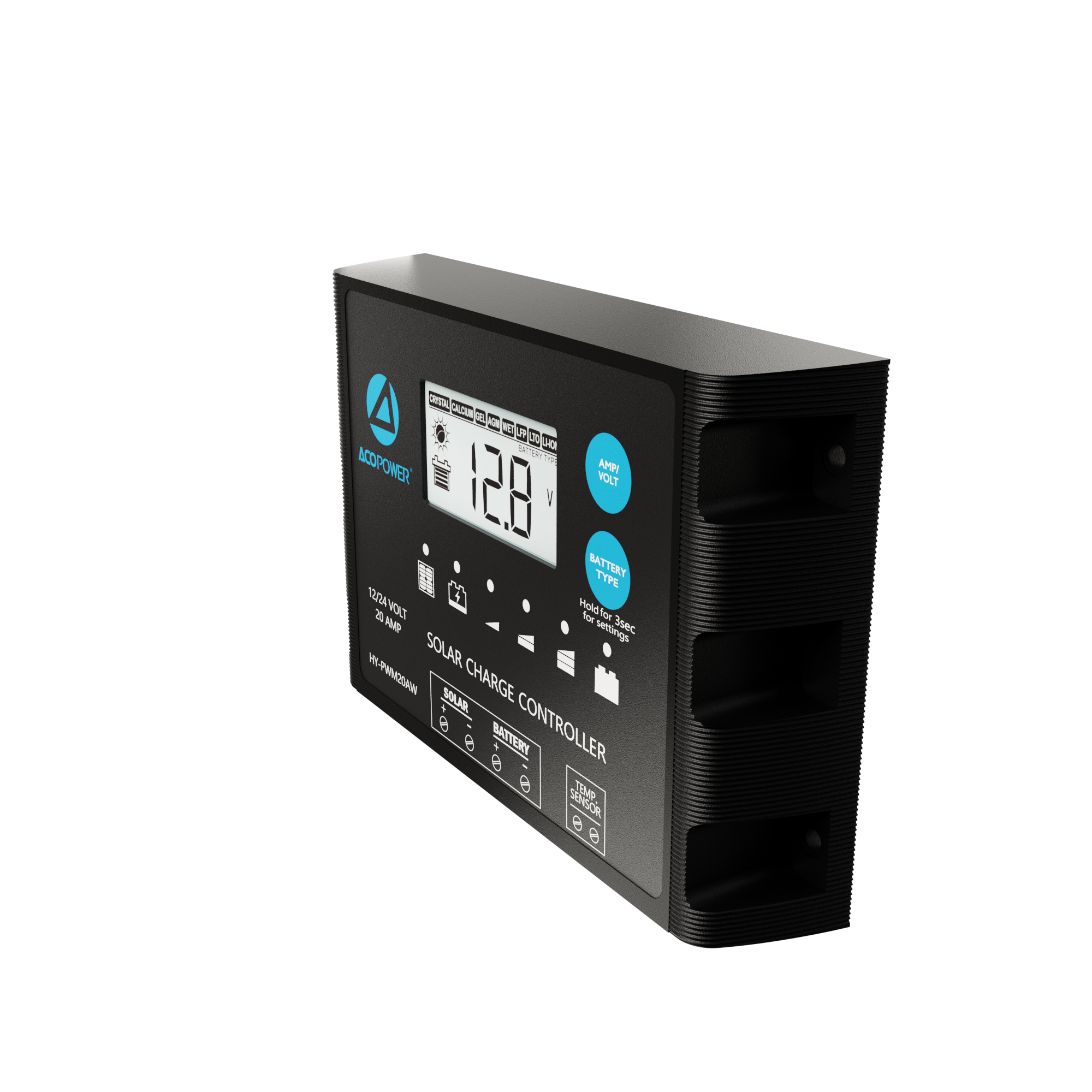 ProteusX 20A PWM Charge Controller w/ Alligator Clips & Solar Connector