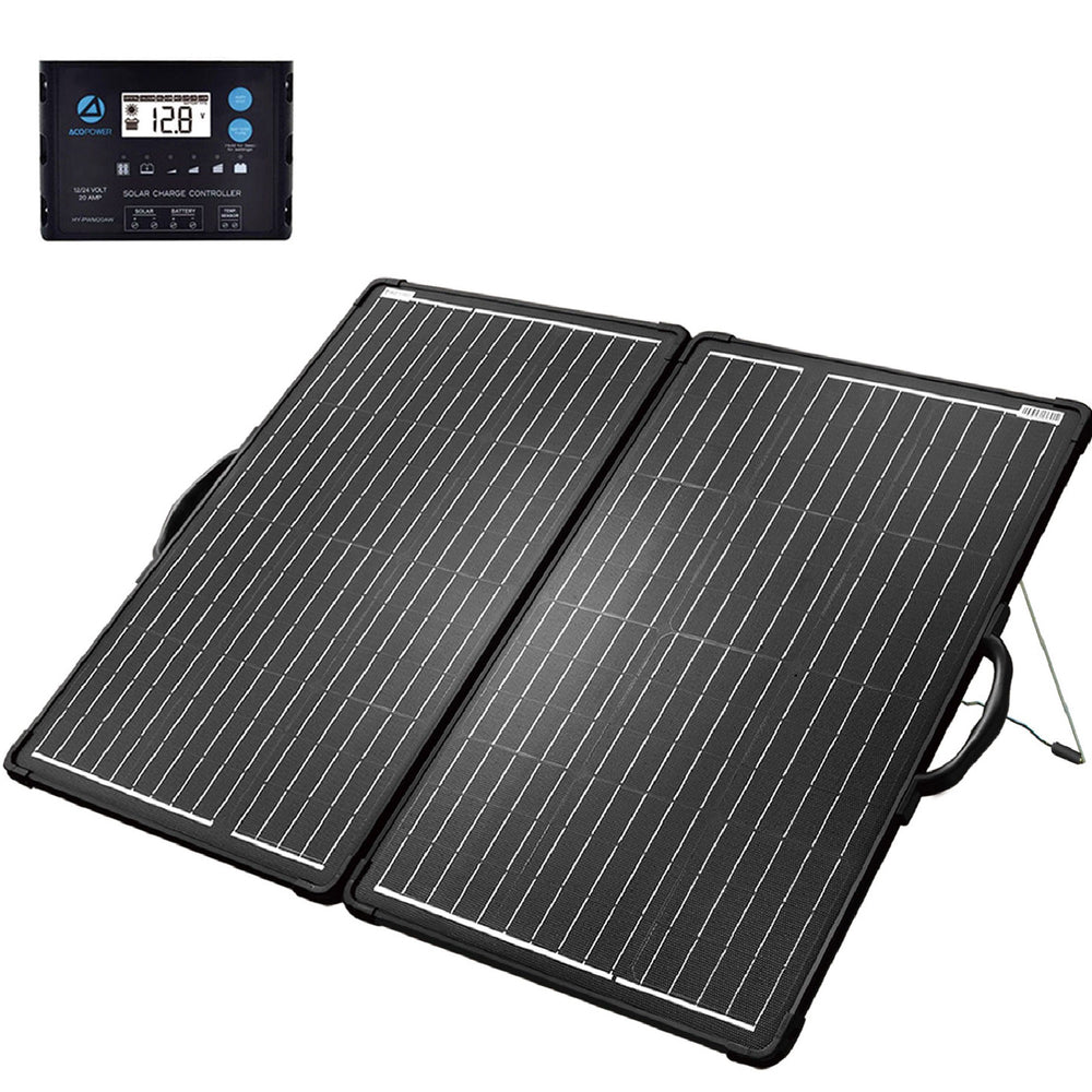 ACOPower Plk 200 W tragbares Solarpanel-Set, leichte Aktentasche mit 20 A Laderegler (kompaktes Design)