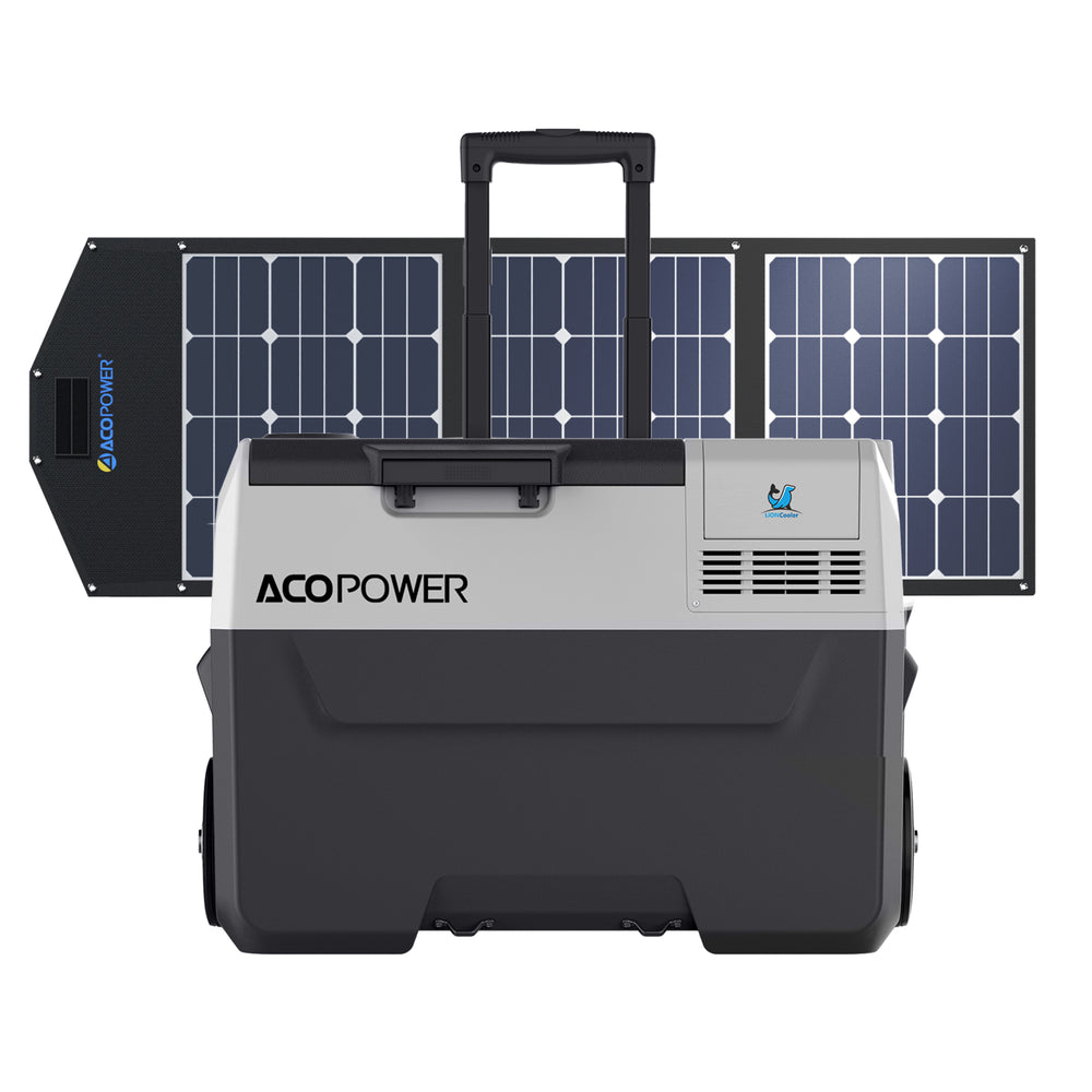 LiONCooler Pro Combo, tragbarer Solar-Kühlschrank PX30 mit Gefrierfach (32 Quarts) und 90-W-Solarpanel