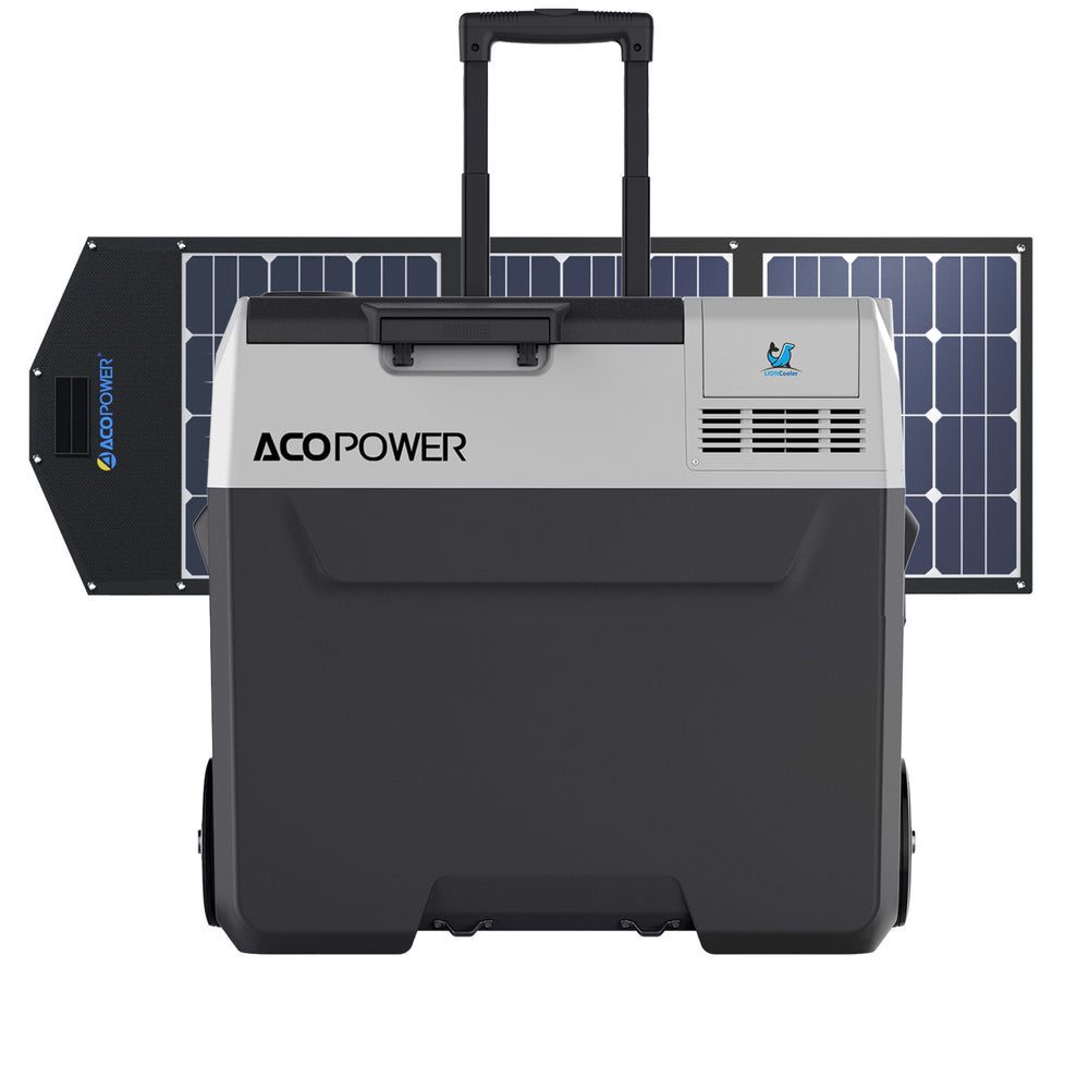 LiONCooler Pro Combo, tragbarer Solar-Kühlschrank PX50 mit Gefrierfach (52 Quarts) und 90-W-Solarpanel